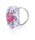 Ruby Red Ring with multi-coloured Brilliant Cut Astoraa™ Stones