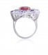 Ruby Red Ring with multi-coloured Brilliant Cut Astoraa™ Stones