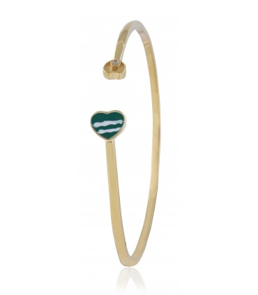 Sparkling Heart Green Cat-eye Bangles