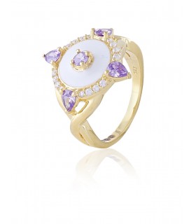 Amethyst Sparkle Twist Ring