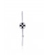Round Blossom Twist Bracelet, Rhodium