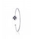 Round Blossom Twist Bracelet, Rhodium