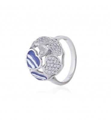 Sparkling Heart Ocean-Blue Ring