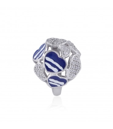 Sparkling Heart Ocean-Blue Ring