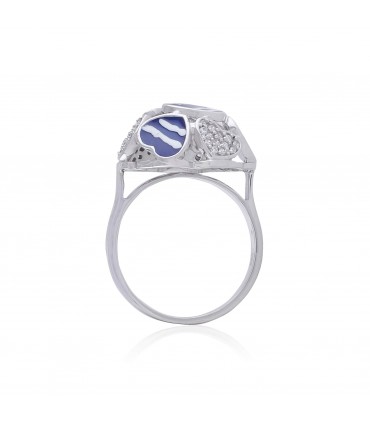Sparkling Heart Ocean-Blue Ring