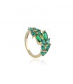 Emerald & Gold Tiara Ring