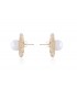 Delicate Filigree Flower Blossom Pearl- Gold