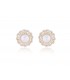 Delicate Filigree Flower Blossom Pearl- Gold
