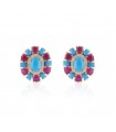 Turquoise & Ruby Studs