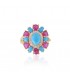 Turquoise & Ruby Ring