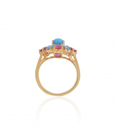 Turquoise & Ruby Ring
