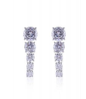 Sparkling Diamonds Long Earings